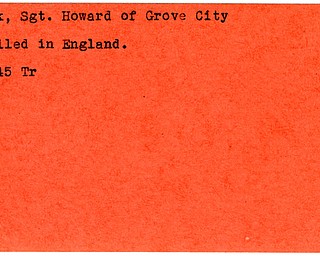 World War II, Vindicator, Howard Cook, Grove City, killed, England, 1945, Trumbull