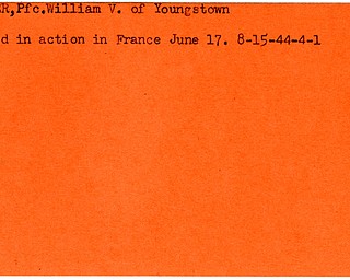 World War II, Vindicator, William V. Cooper, Youngstown, killed, France, 1944