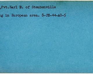 World War II, Vindicator, Earl D. Couch, Steubenville, missing, Europe, 1944