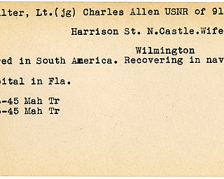 World War II, Vindicator, Charles Allen Coulter, USNR, New Castle, wounded, South America, hospitalized, 1945, Mahoning, Trumbull