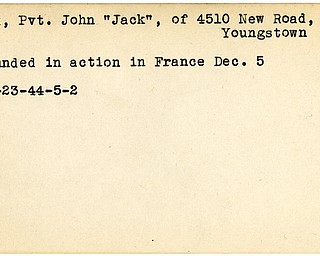 World War II, Vindicator, John Cox, Jack, Youngstown, wounded, France, 1944