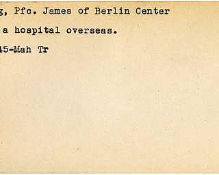 World War II, Vindicator, James Craig, Berlin Center, hospitalized, 1945, Mahoning, Trumbull