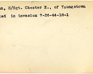 World War II, Vindicator, Chester E. Dammann, Youngstown, wounded, 1944