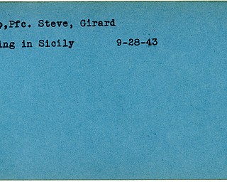 World War II, Vindicator, Steve Danko, Girard, Sicily, 1943, missing