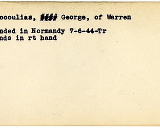 World War II, Vindicator, George Dasocoulias, Warren, wounded, Normandy, 1944, Trumbull