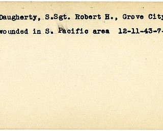 World War II, Vindicator, Robert H. Daugherty, Grove City, wounded, Pacific, 1943