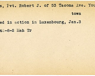 World War II, Vindicator, Robert J. Davids, Youngstown, wounded, Luxembourg, 1945, Mahoning, Trumbull