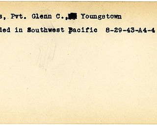 World War II, Vindicator, Glenn C. Davis, Youngstown, wounded, Pacific, 1943