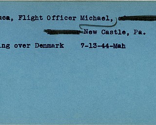 World War II, Vindicator, Michael Delduca, Flight Officer, New Castle, PA, missing, Denmark, 1944, Mahoning