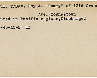 World War II, Vindicator, Roy J. DePaul, Rummy, Youngstown, wounded, Pacific, 1945, Trumbull