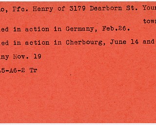 World War II, Vindicator, Henry DeRamo, Youngstown, killed, Germany, wounded, Cherbourg, 1945, Trumbull