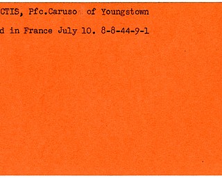 World War II, Vindicator, Caruso DeSanctis, Youngstown, killed, France, 1944