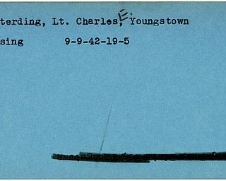 World War II, Vindicator, Charles E. Deterding, Youngstown, missing, 1942