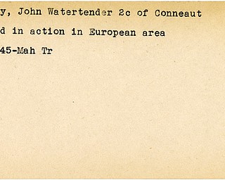 World War II, Vindicator, John Dewey, Conneaut, wounded, Europe, 1945, Mahoning, Trumbull