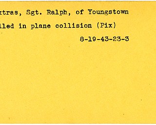 World War II, Vindicator, Ralph Dextras, Youngstown, killed, plane, 1943