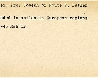 World War II, Vindicator, Joseph Dickey, Butler, wounded, Europe, 1945, Mahoning, Trumbull