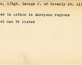 World War II, Vindicator, George J. Dicko, Alliance, wounded, Europe, 1945, Mahoning, Trumbull