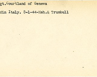 World War II, Vindicator, Courtland Dodd, Geneva, wounded, Italy, 1944, Mahoning, Trumbull