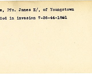 World War II, Vindicator, James E. Doyle, Youngstown, wounded, 1944