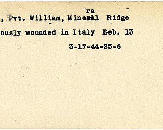 World War II, Vindicator, William Dray, Mineral Ridge, wounded, Italy, 1944