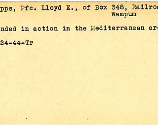 World War II, Vindicator, Lloyd E. Dripps, Wampum, wounded, Mediterranean, 1944, Trumbull