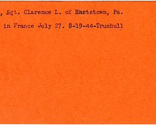 World War II, Vindicator, Hartstown, Pennsylvania, killed, France, 1944, Trumbull