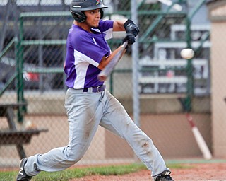 Creekside Fitness' Michael Budde swings during the NABF World Series championship game against the New York Nines at Cene Park on Sunday. Creekside lost 5-0. EMILY MATTHEWS | THE VINDICATOR