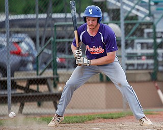 Creekside Fitness' Danny Beistel watches a ball during the NABF World Series championship game against the New York Nines at Cene Park on Sunday. Creekside lost 5-0. EMILY MATTHEWS | THE VINDICATOR
