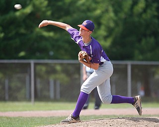 Creekside Fitness' Brady Hansen pitches during the NABF World Series championship game against the New York Nines at Cene Park on Sunday. Creekside lost 5-0. EMILY MATTHEWS | THE VINDICATOR