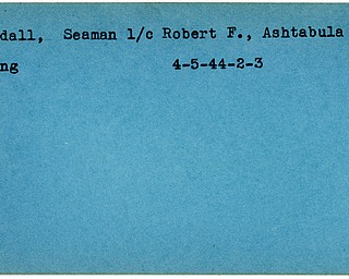 World War II, Vindicator, Robert F. Crandall, seaman, Ashtabula, missing, 1944