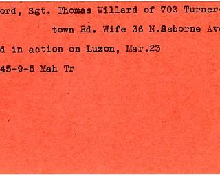World War II, Vindicator, Thomas Willard Crawford, killed, Luzon, 1945, Mahoning, Trumbull
