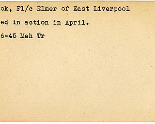 World War II, Vindicator, Elmer Crook, East Liverpool, wounded, 1945, Mahoning, Trumbull