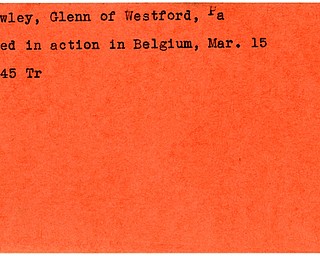 World War II, Vindicator, Glenn Crowley, Westford, killed, Belgium, 1945, Trumbull