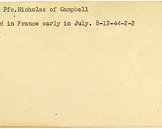 World War II, Vindicator, Nicholas Cutic, Campbell, wounded, France, 1944