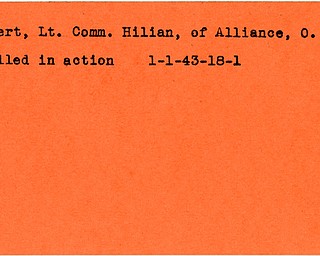 World War II, Vindicator, Hilian Ebert, Alliance, Ohio, killed, 1943