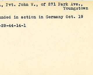 World War II, Vindicator, John W. Edl, Youngstown, wounded, Germany, 1944