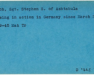World War II, Vindicator, Stephen S. Eich, Ashtabula, missing, Germany, 1945, Mahoning, Trumbull