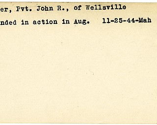World War II, Vindicator, John R. Elder, Wellsville, wounded, 1944, Mahoning