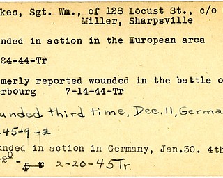 World War II, Vindicator, William Elekes, Sharpsville, wounded, Europe, 1944, Trumbull, Cherbourg, Germany, 1945