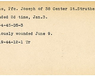 World War II, Vindicator, Joseph Elias, Struthers, wounded, 1945, 1944, Trumbull