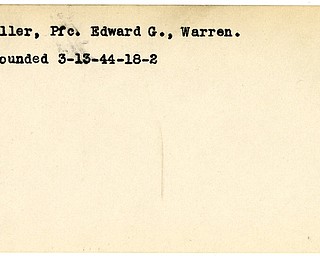 World War II, Vindicator, Edward G. Eller, Warren, wounded, 1944