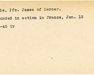 World War II, Vindicator, James Ellis, Mercer, wounded, France, 1945, Trumbull