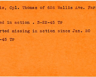 World War II, Vindicator, Thomas Ellis, Farrell, killed, 1945, missing, Trumbull
