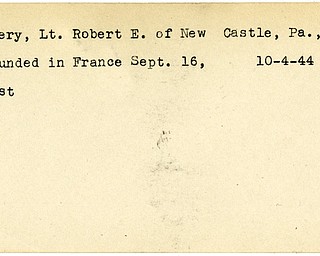 World War II, Vindicator, Robert E. Emery, New Castle, wounded, France, 1944