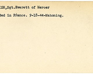 World War II, Vindicator, Everett English, Mercer, wounded, France, 1944, Mahoning