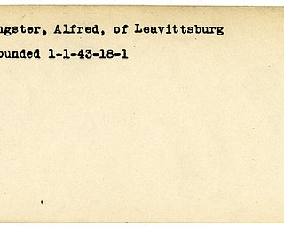 World War II, Vindicator, Alfred Engster, Leavittsburg, wounded, 1943