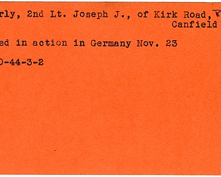 World War II, Vindicator, Joseph J. Esterly, Canfield, killed, Germany, 1944