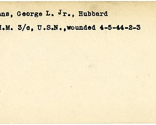 World War II, Vindicator, George L. Evans Jr., Hubbard, wounded, 1944