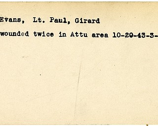 World War II, Vindicator, Paul Evans, Girard, wounded, Attu, 1943