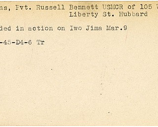 World War II, Vindicator, Russell Bennett Evans, Hubbard, wounded, Iwo Jima, 1945, Trumbull